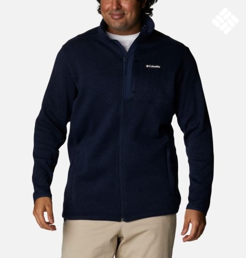 Columbia Genser Weather Full Zip Fleecejakker Herre Marineblå | Plus Size 31694L